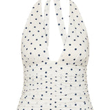 Posse - EDIE TOP - CREAM BLUE POLKA DOT