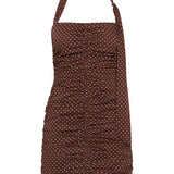 Posse - EDIE MINI DRESS - CHOC IVORY POLKA DOT