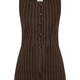 Posse - EMMA VEST - CHOCOLATE CREAM PINSTRIPE
