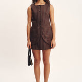 Posse - EMMA VEST - CHOCOLATE CREAM PINSTRIPE