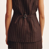 Posse - EMMA VEST - CHOCOLATE CREAM PINSTRIPE