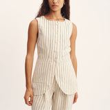 Posse - EMMA VEST - CREAM PINSTRIPE