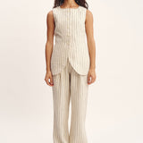 Posse - EMMA VEST - CREAM PINSTRIPE