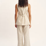 Posse - EMMA VEST - CREAM PINSTRIPE