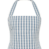 Posse - HEIDI TOP - BLUE GINGHAM