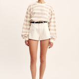 Posse - HUGO JUMPER - BEIGE IVORY STRIPE