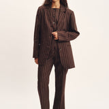 Posse - LEON BLAZER - CHOCOLATE CREAM PINSTRIPE