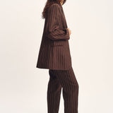 Posse - LEON BLAZER - CHOCOLATE CREAM PINSTRIPE
