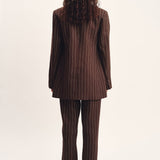 Posse - LEON BLAZER - CHOCOLATE CREAM PINSTRIPE