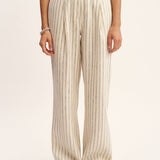 Posse - MACKENZIE TROUSER - CREAM PINSTRIPE