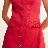Posse - MATILDA BUTTON DOWN MINI - RED