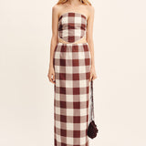 Posse - MIRA SKIRT - MOCHA GINGHAM