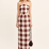 Posse - MIRA SKIRT - MOCHA GINGHAM