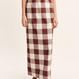 Posse - MIRA SKIRT - MOCHA GINGHAM