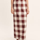 Posse - MIRA SKIRT - MOCHA GINGHAM