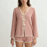 Posse - KASH CARDIGAN - PINK STRIPE