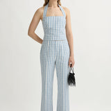 Posse - HEIDI TOP - BLUE GINGHAM