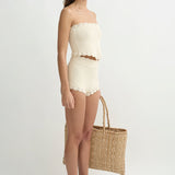 Posse - DYLAN STRAPLESS TOP - PEARL