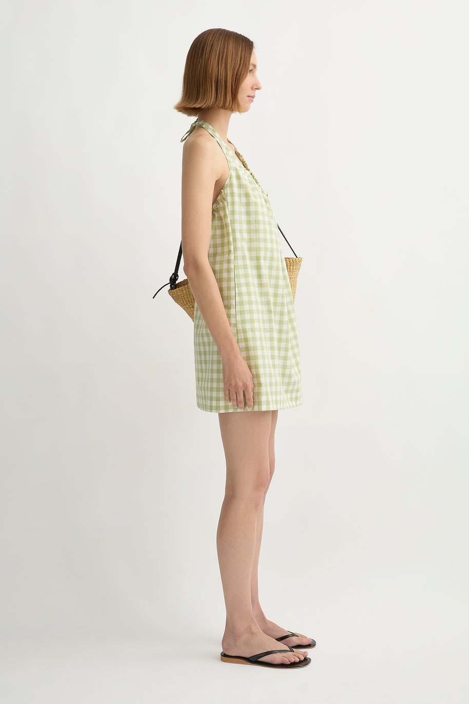 Posse - WENDY MINI DRESS - PEAR GINGHAM
