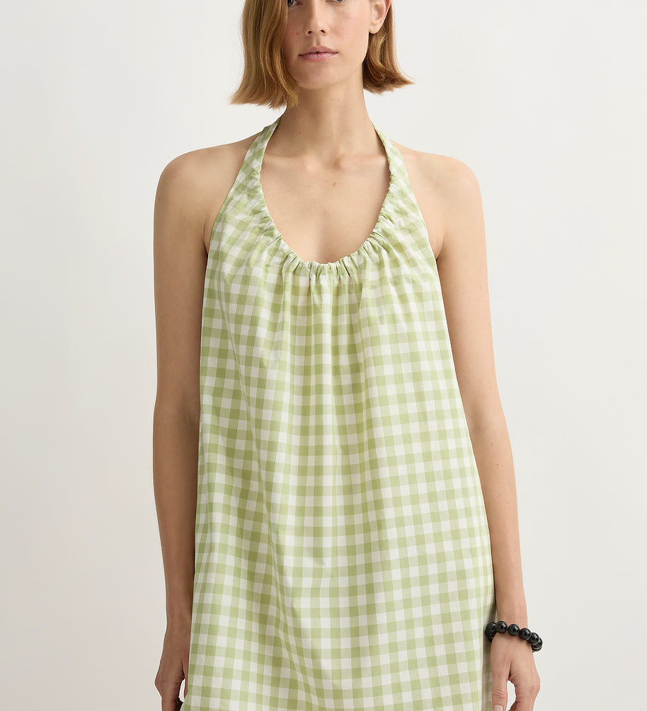 Posse - WENDY MINI DRESS - PEAR GINGHAM