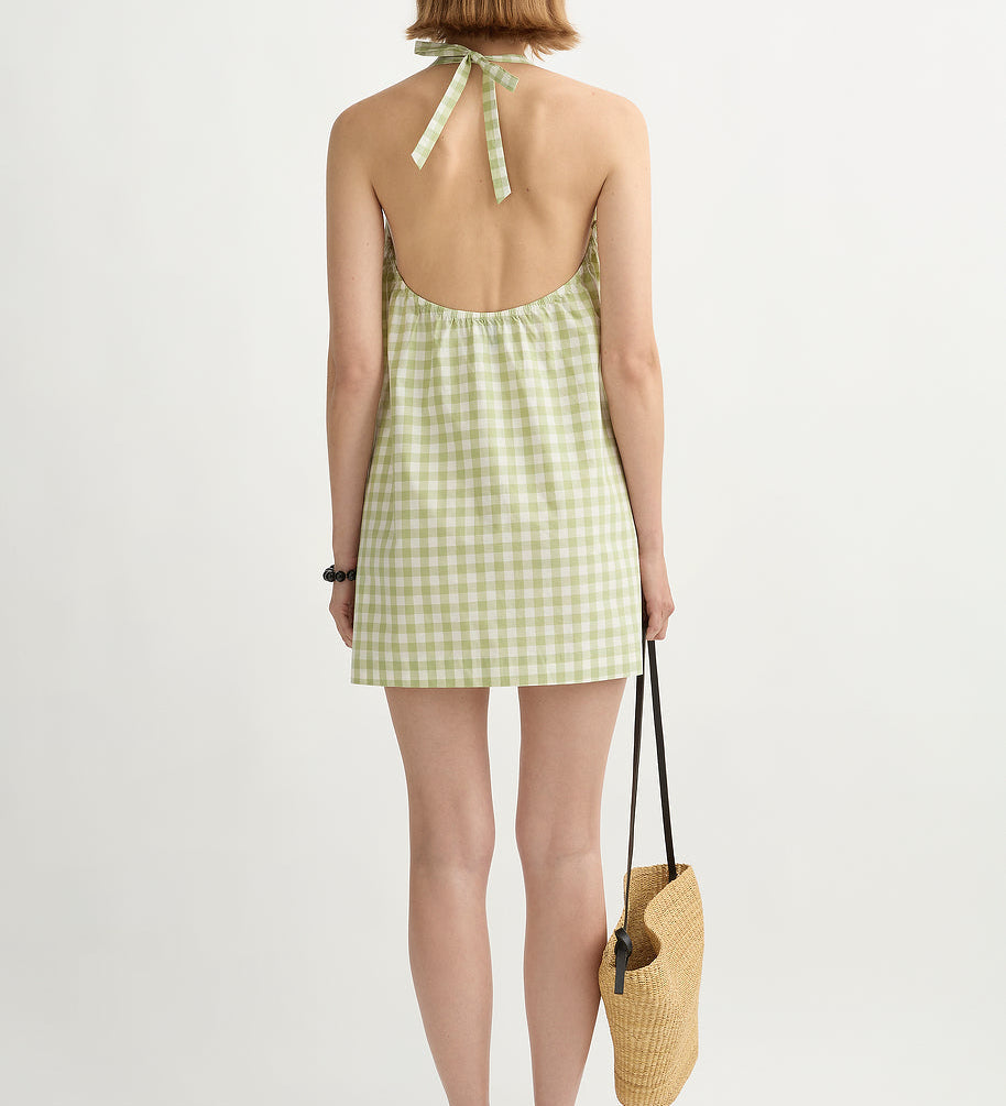Posse - WENDY MINI DRESS - PEAR GINGHAM