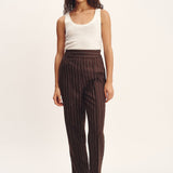 Posse - THEA TROUSER - CHOCOLATE CREAM PINSTRIPE