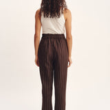 Posse - THEA TROUSER - CHOCOLATE CREAM PINSTRIPE