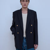FRAME - Double Breasted Blazer -- Dark Navy