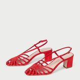 Loeffler Randall - Priscilla Red Moiré Heeled Sandal