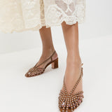 Loeffler Randall - Priscilla Cacao/Silver Suede Heeled Sandal