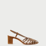 Loeffler Randall - Priscilla Cacao/Silver Suede Heeled Sandal