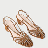 Loeffler Randall - Priscilla Cacao/Silver Suede Heeled Sandal