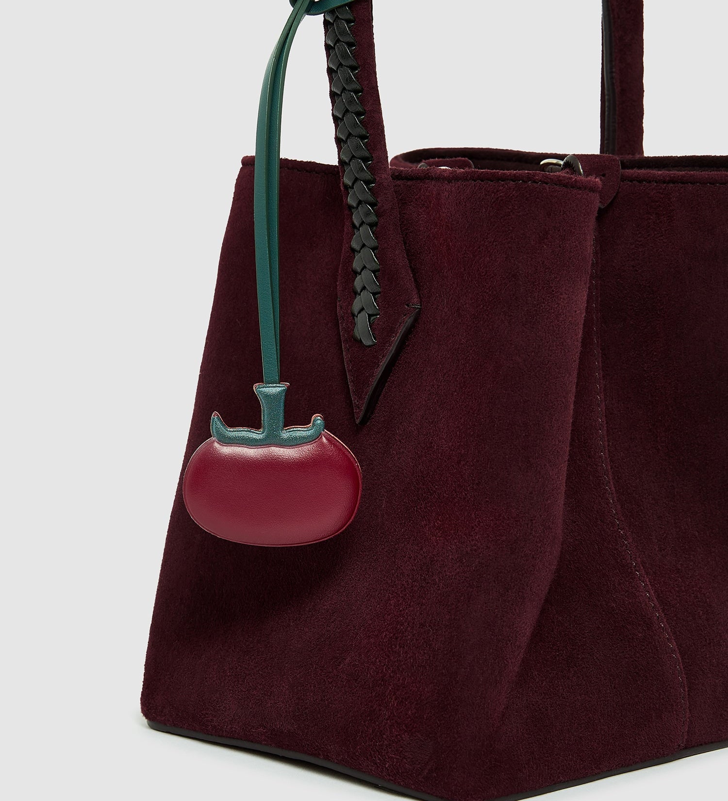 Metier - Métier x Gohar World Tomato Charm Smooth Calfskin Wine with Dark Green