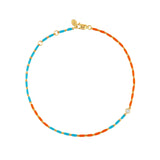 Dorsey - ENAMEL MOISSANITE ANKLET IN ANTIBES, 18K GOLD VERMEIL