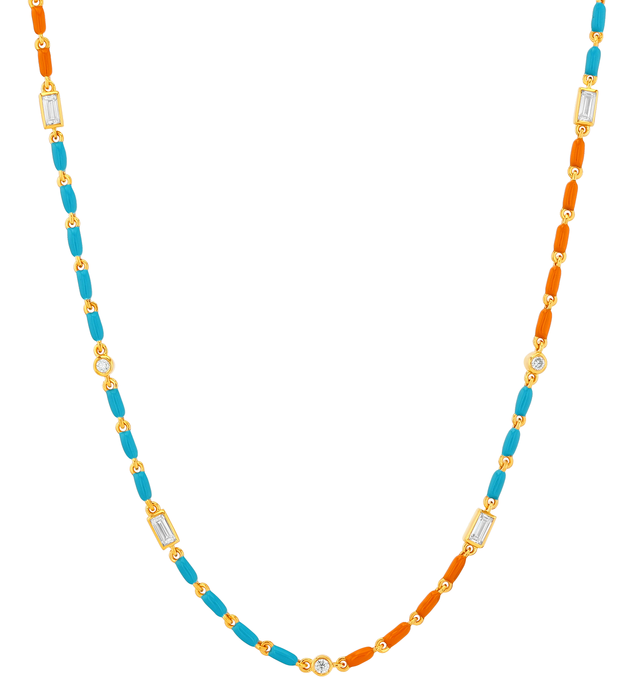 Dorsey - ENAMEL MOISSANITE NECKLACE IN ANTIBES, 18K GOLD VERMEIL