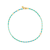 Dorsey - ENAMEL MOISSANITE ANKLET IN AZUR, 18K GOLD VERMEIL