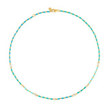 Dorsey - ENAMEL MOISSANITE NECKLACE IN AZUR, 18K GOLD VERMEIL