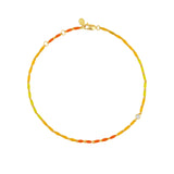 Dorsey - ENAMEL MOISSANITE ANKLET IN CASSIS, 18K GOLD VERMEIL