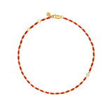 Dorsey - ENAMEL MOISSANITE ANKLET IN CERISE, 18K GOLD VERMEIL