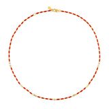 Dorsey - ENAMEL MOISSANITE NECKLACE IN CERISE, 18K GOLD VERMEIL