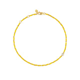 Dorsey - ENAMEL MOISSANITE ANKLET IN CITRON, 18K GOLD VERMEIL