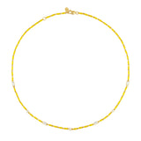Dorsey - ENAMEL MOISSANITE NECKLACE IN CITRON, 18K GOLD VERMEIL
