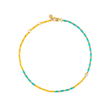 Dorsey - ENAMEL MOISSANITE ANKLET IN ÉTÉ, 18K GOLD VERMEIL
