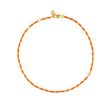 Dorsey - ENAMEL MOISSANITE ANKLET IN MANDARINE, 18K GOLD VERMEIL