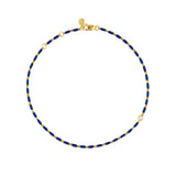 Dorsey - ENAMEL MOISSANITE ANKLET IN MER, 18K GOLD VERMEIL
