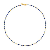 Dorsey - ENAMEL MOISSANITE NECKLACE IN MER, 18K GOLD VERMEIL