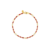 Dorsey - ENAMEL MOISSANITE BRACELET IN BORDEAUX, 18K GOLD VERMEIL