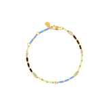Dorsey - ENAMEL MOISSANITE BRACELET IN LUNE, 18K GOLD VERMEIL