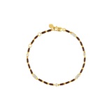 Dorsey - ENAMEL MOISSANITE BRACELET IN MARRON, 18K GOLD VERMEIL