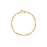 Dorsey - ENAMEL MOISSANITE BRACELET IN MOUTARDE, 18K GOLD VERMEIL